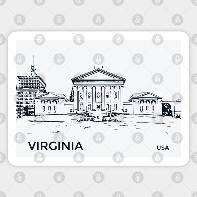 Virginia State USA Sticker by Lakeric